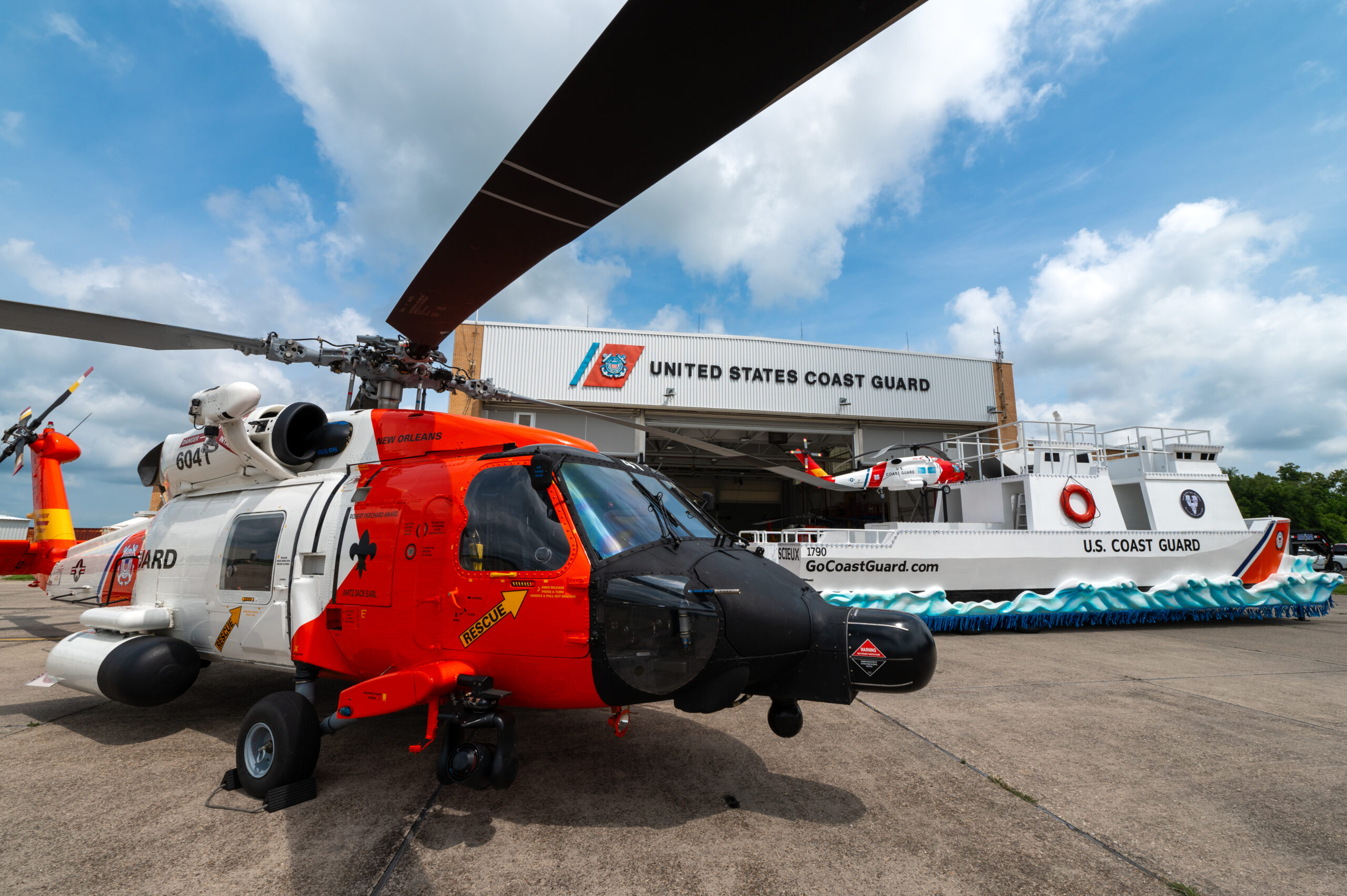 coast guard air station new orleans showcasing new coast guard float